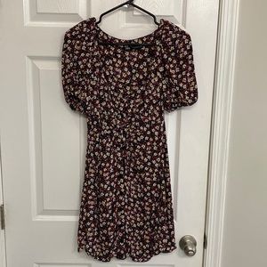 Zara Floral Mini Dress - Black and Red